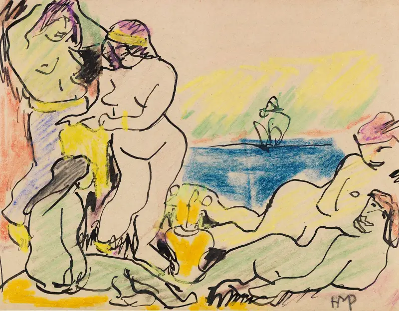 The Yellow Cloth, Hermann Max Pechstein