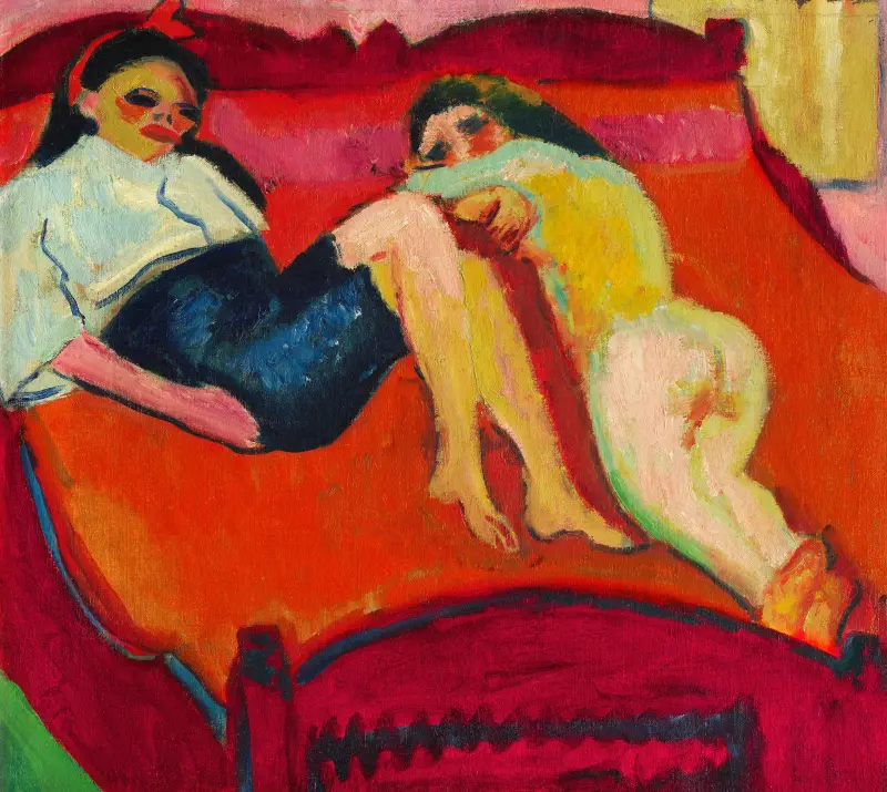Two reclining girls, Hermann Max Pechstein