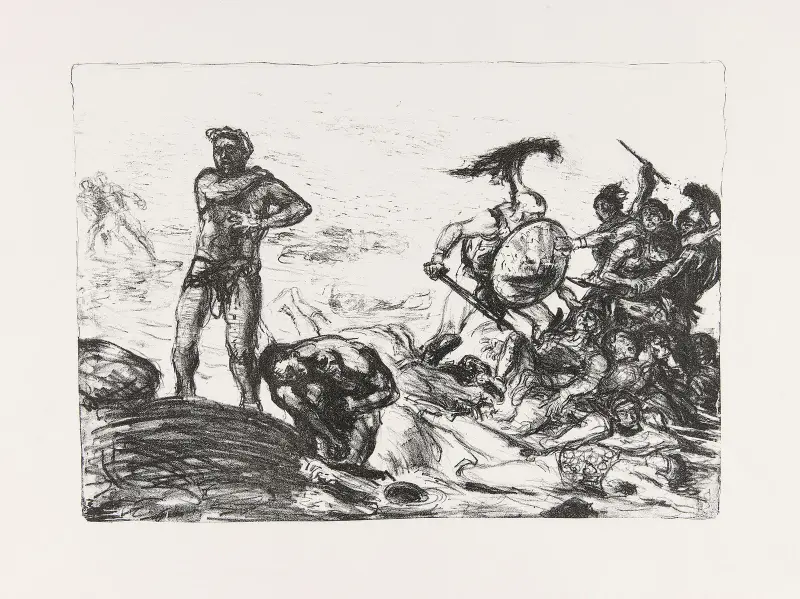 Achill wütet im Skamander von Max Slevogt