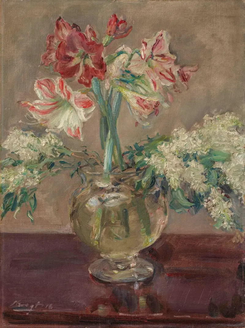 Amaryllis och syren av Max Slevogt