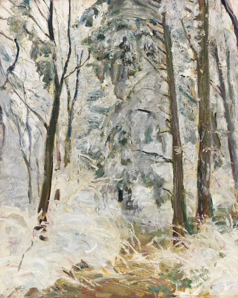 Verschneiter Waldweg von Max Slevogt