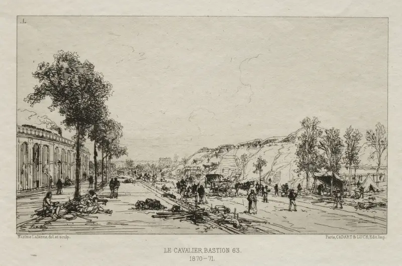 Künstlerische Erinnerungen an die Belagerung von Paris; Le Cavalie (Bastion 63) von Maxime Lalanne