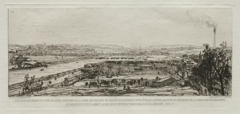 Blick von der Viadukt am Pont-du-Jour, Panorama der Seine von Maxime Lalanne