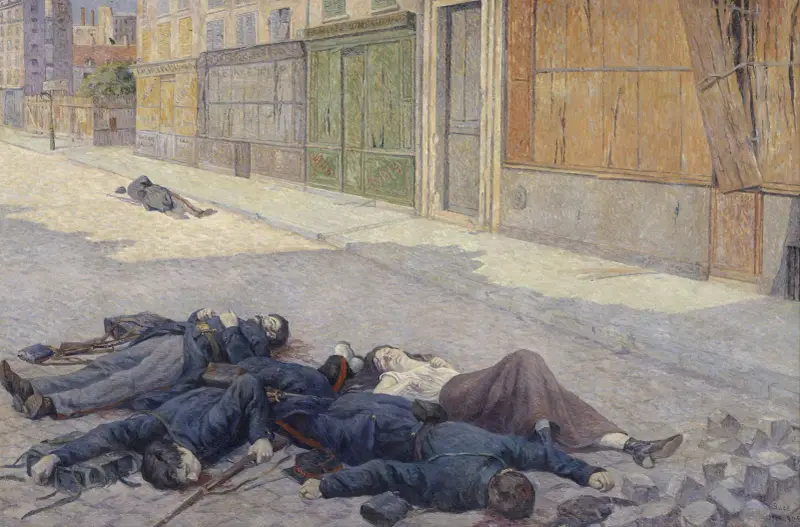 A Street in Paris in May 1871 av Maximilien Luce