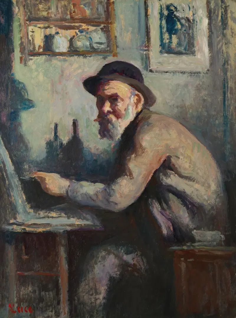 Självporträtt vid staffliet av Maximilien Luce