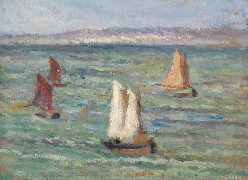 Łodzie w okolicach Honfleur, Maximilien Luce