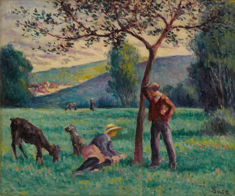Bessy-cur-Cure, paysage au pommier av Maximilien Luce