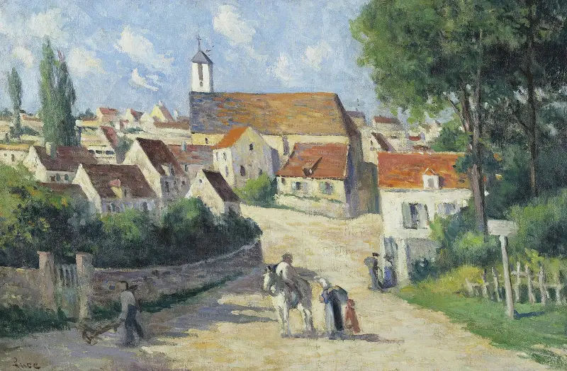Guernes, bygatan av Maximilien Luce