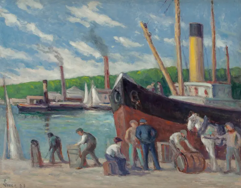 Honfleur, holownik przy nabrzeżu, Maximilien Luce
