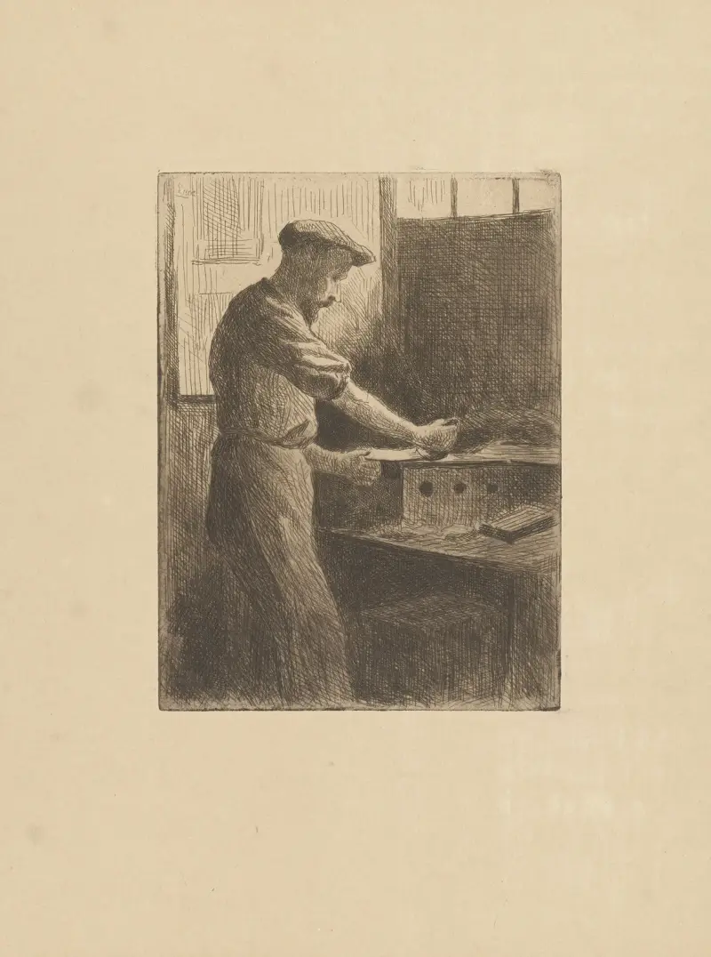 Tryckare i sin ateljé av Maximilien Luce