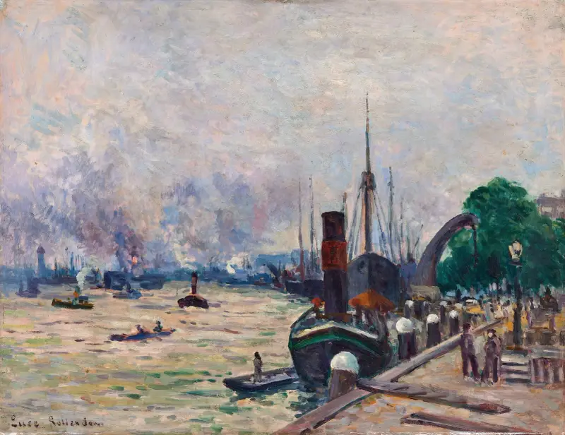 Rotterdamský přístav, 1908, Maximilien Luce