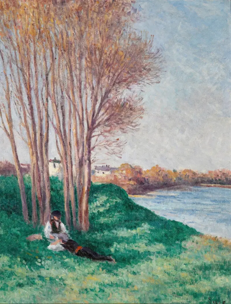 Vila vid Loires strand i Saint-Ay av Maximilien Luce