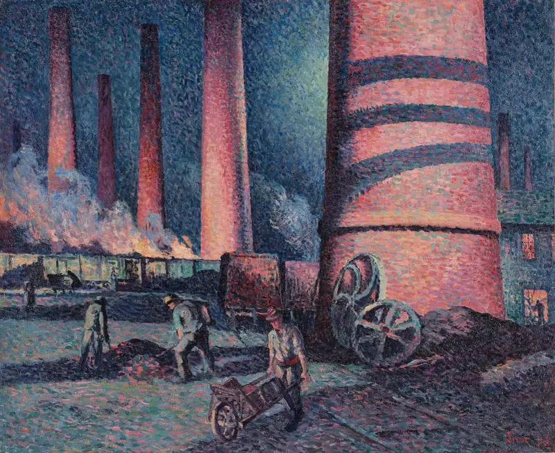 Die Stahlwerke in Charleroi (Fabrikschornstein) von Maximilien Luce