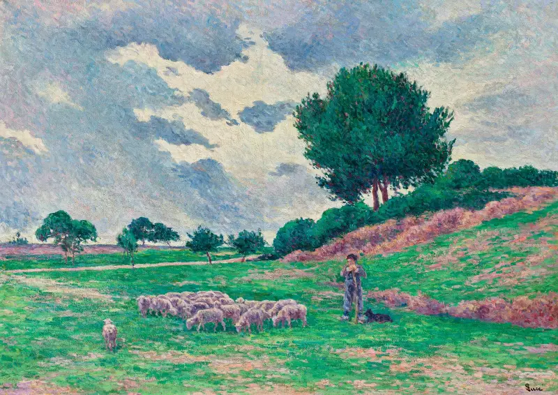 Méréville, fårflocken av Maximilien Luce