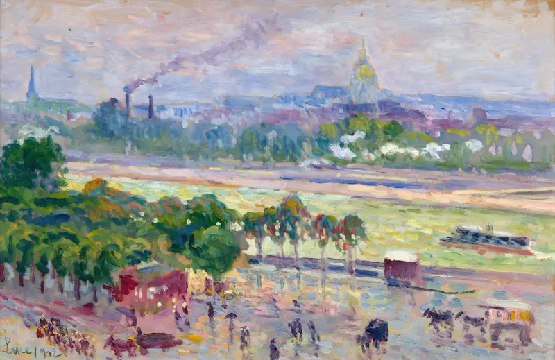 Paris, Seine och place de l'Alma av Maximilien Luce