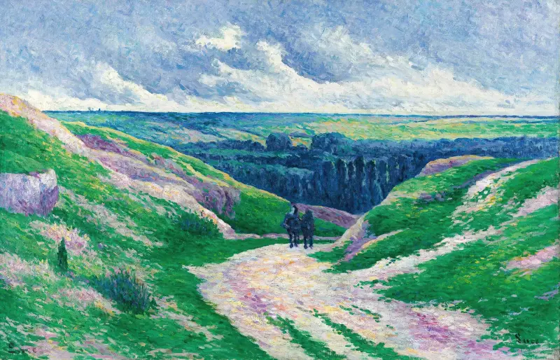 Landskap nära Moulineux vid Oise av Maximilien Luce