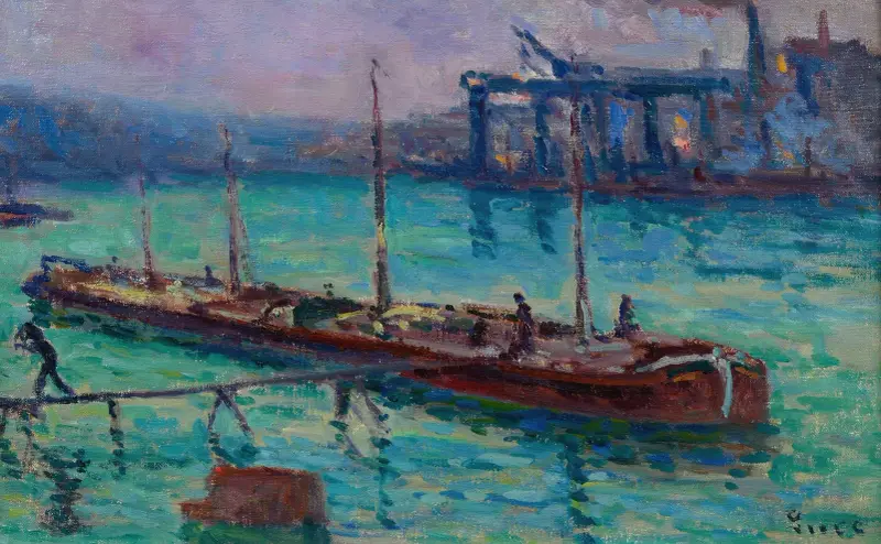 Barka na brzegu Sekwany, Maximilien Luce