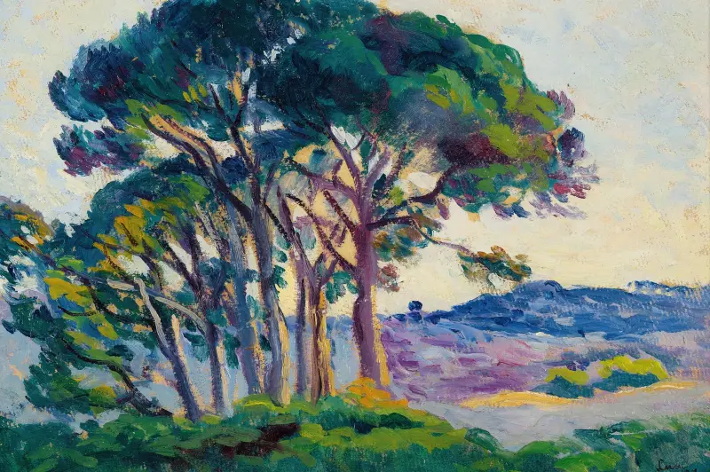 Pinien bei Cannebiers von Maximilien Luce