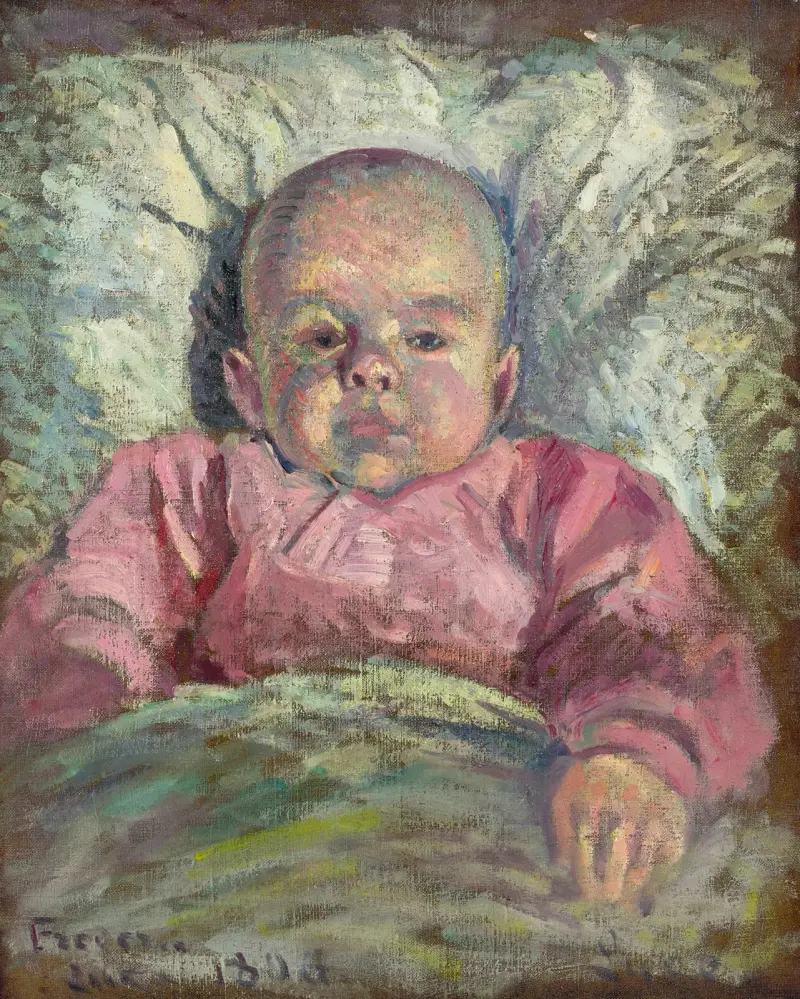Porträtt av Frédéric Luce som bebis av Maximilien Luce