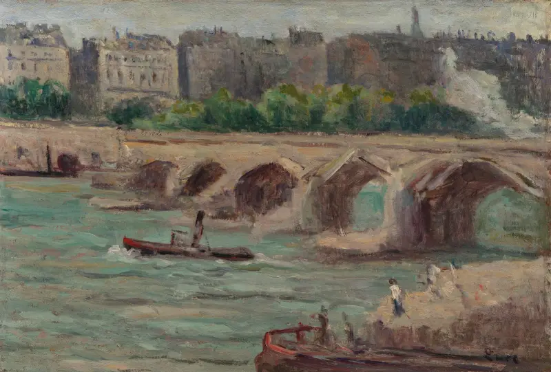 Bogserbåtar på Seine av Maximilien Luce