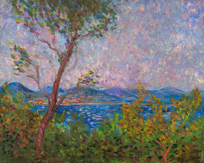 Saint-Tropez vid Medelhavets strand av Maximilien Luce