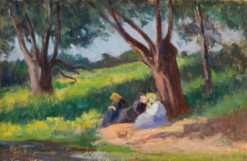 Sous L´arbre Rolleboise av Maximilien Luce
