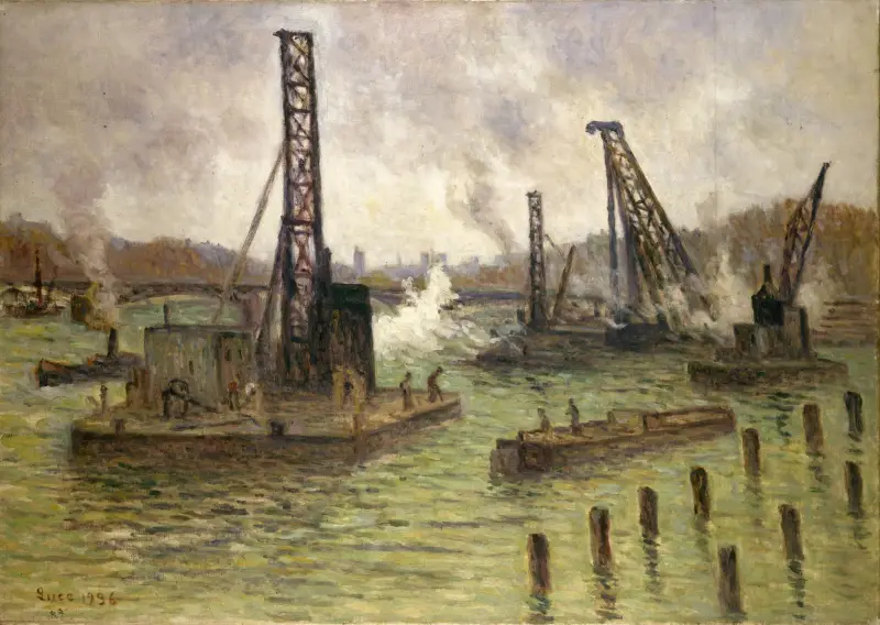 Travaux sur la Seine, au pont des Saints-Pères av Maximilien Luce