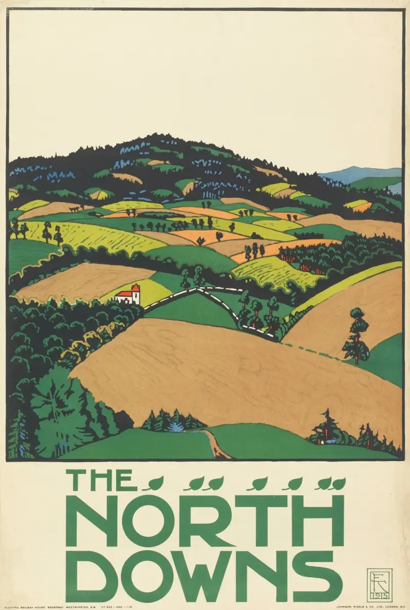 The North Downs, London Underground av Edward McKnight Kauffer