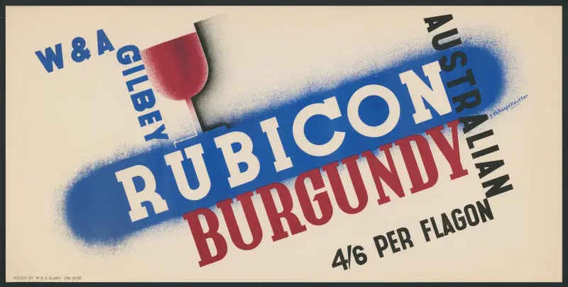 W. & A . Gilbey Australian Rubicon Burgundy av Edward McKnight Kauffer