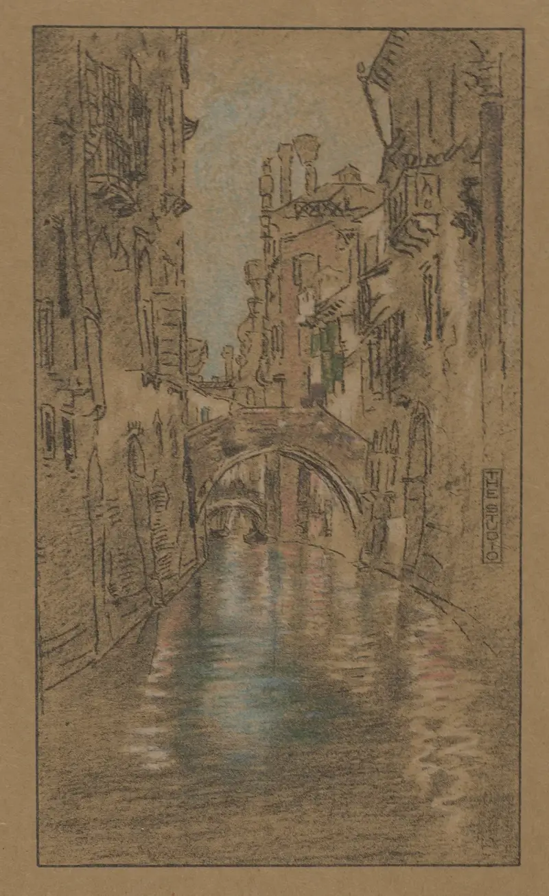 A Venetian canal av James Abbott McNeill Whistler