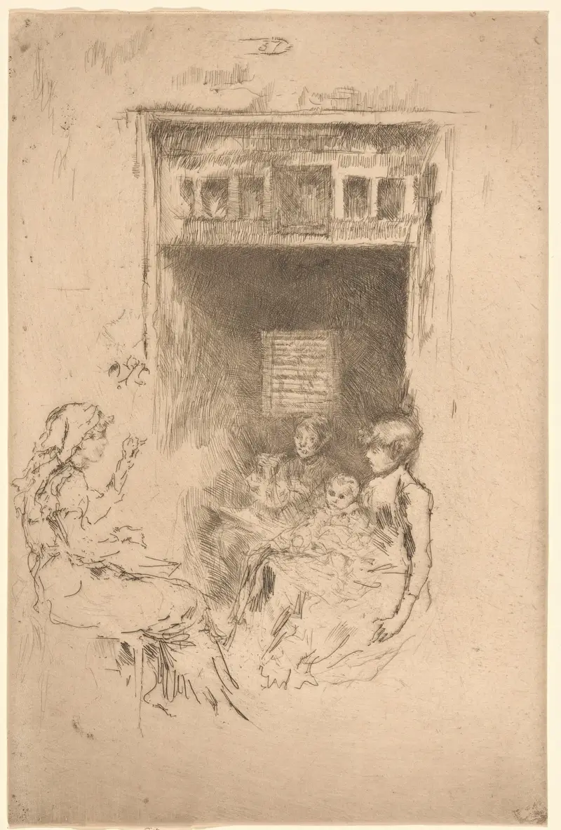 Navlékačky perel, 1879, James Abbott McNeill Whistler