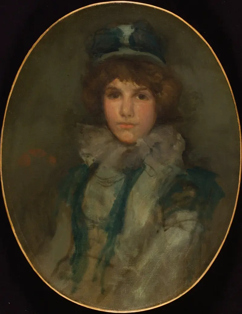 Blue and Coral; The Little Blue Bonnet av James Abbott McNeill Whistler