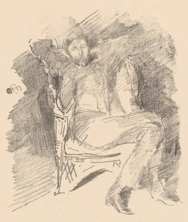 Firelight; Joseph Pennell (No. 1) av James Abbott McNeill Whistler