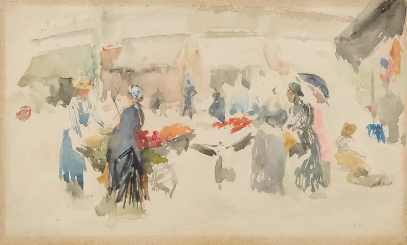 Flower Market; Dieppe av James Abbott McNeill Whistler