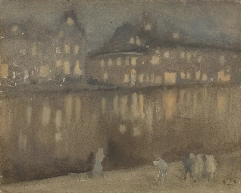 Amsterdams Grand Canal: Nokturn av James Abbott McNeill Whistler