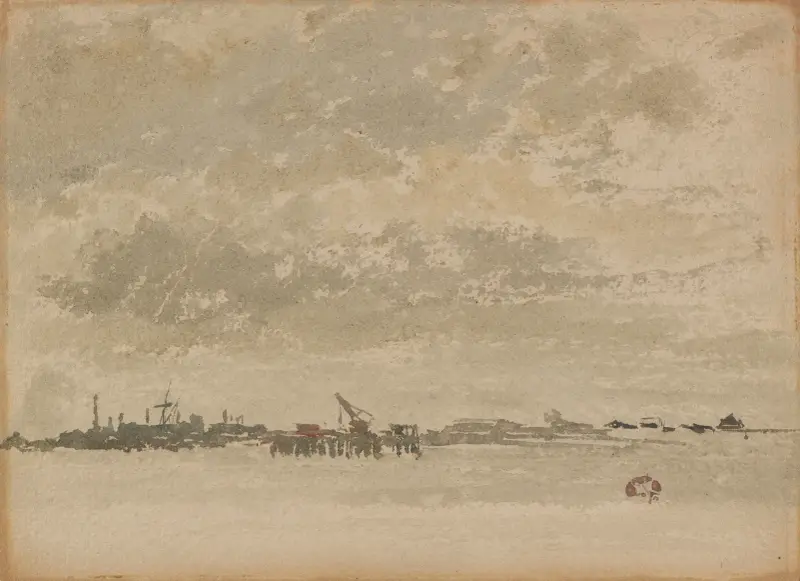 Grey and Silver–Purfleet av James Abbott McNeill Whistler
