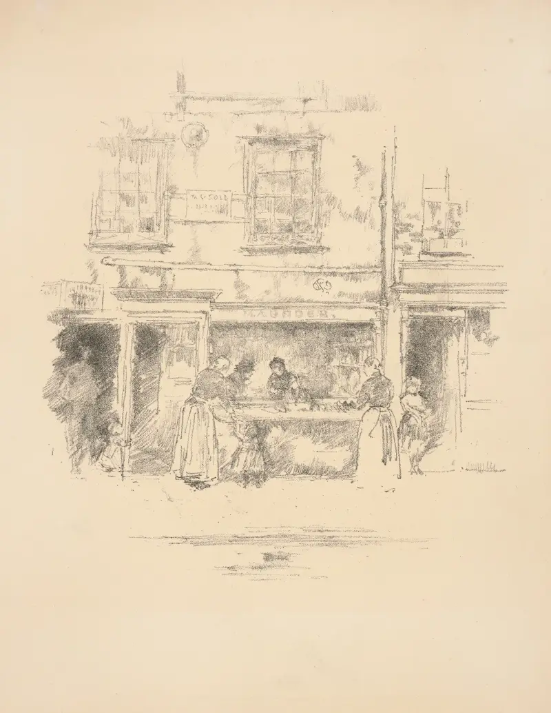 Maunder’s Fish-Shop, Chelsea av James Abbott McNeill Whistler