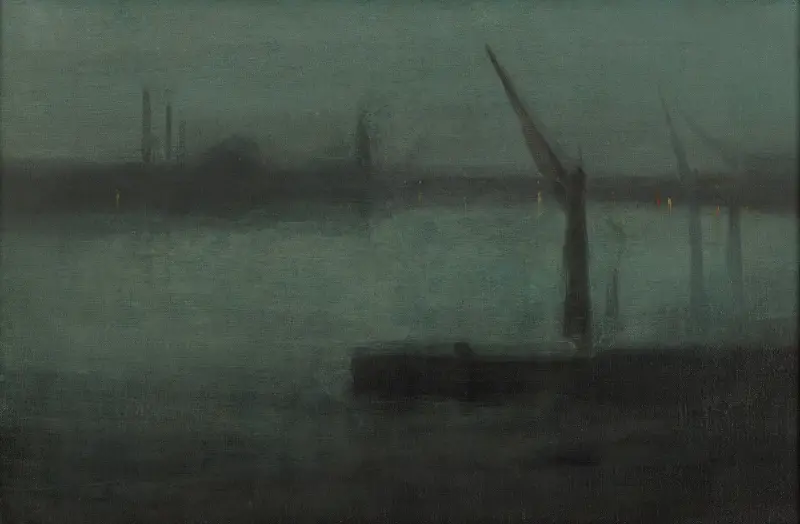 Nokturn: Blått och silver – Battersea Reach av James Abbott McNeill Whistler