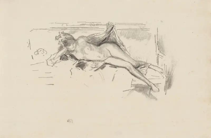 Nude Model, Reclining av James Abbott McNeill Whistler