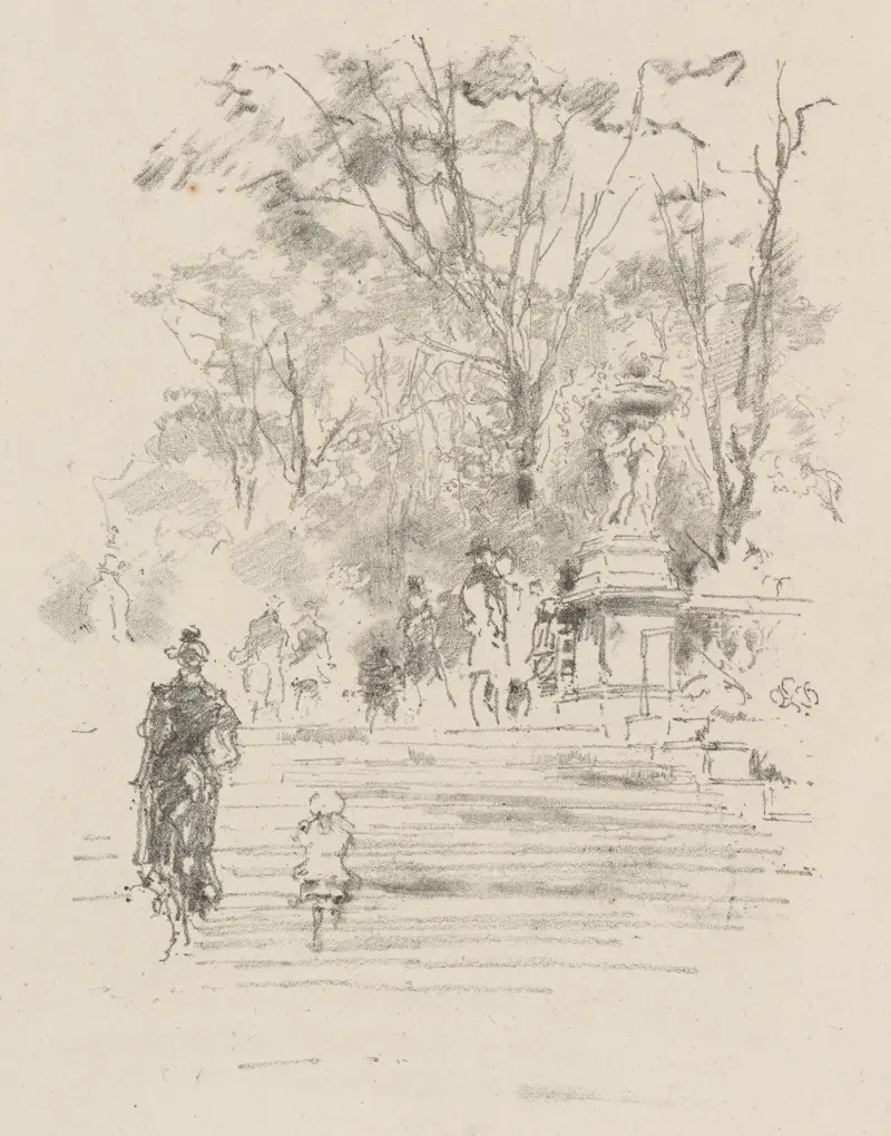 The Steps, Luxemburg Gardens, Paris av James Abbott McNeill Whistler