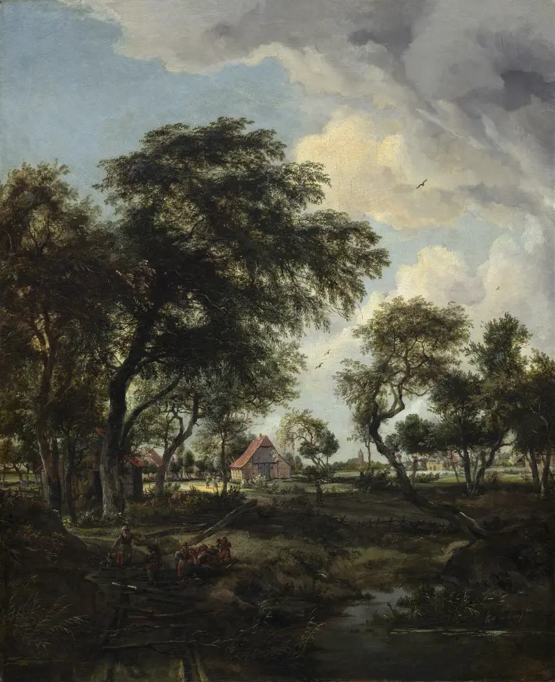 Ein Bauernhof im Sonnenlicht von Meindert Hobbema