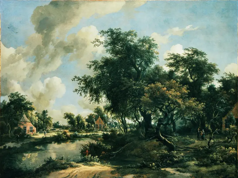 Stürmische Landschaft von Meindert Hobbema