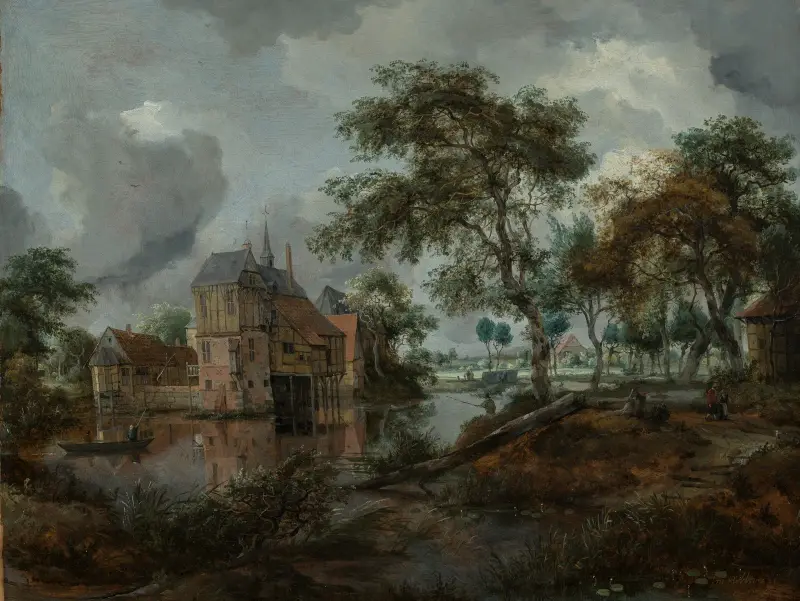 Das Schloss von Ootmarsum av Meindert Hobbema
