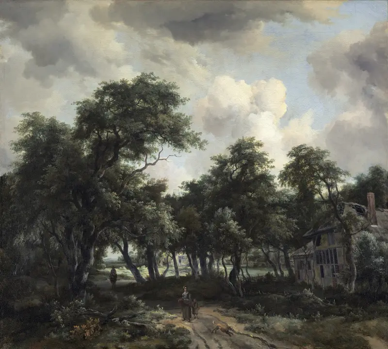 Hütte zwischen Bäumen von Meindert Hobbema