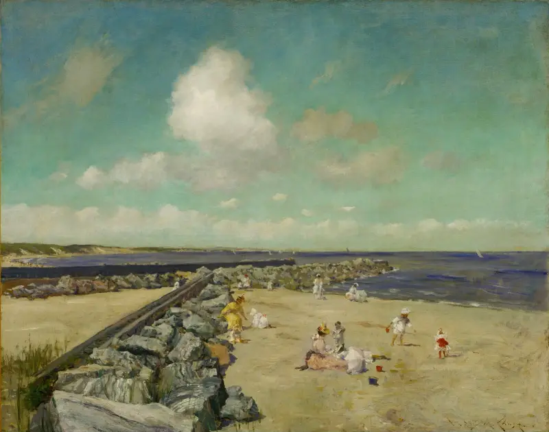 Morgon vid Breakwater, Shinnecock av William Merritt Chase