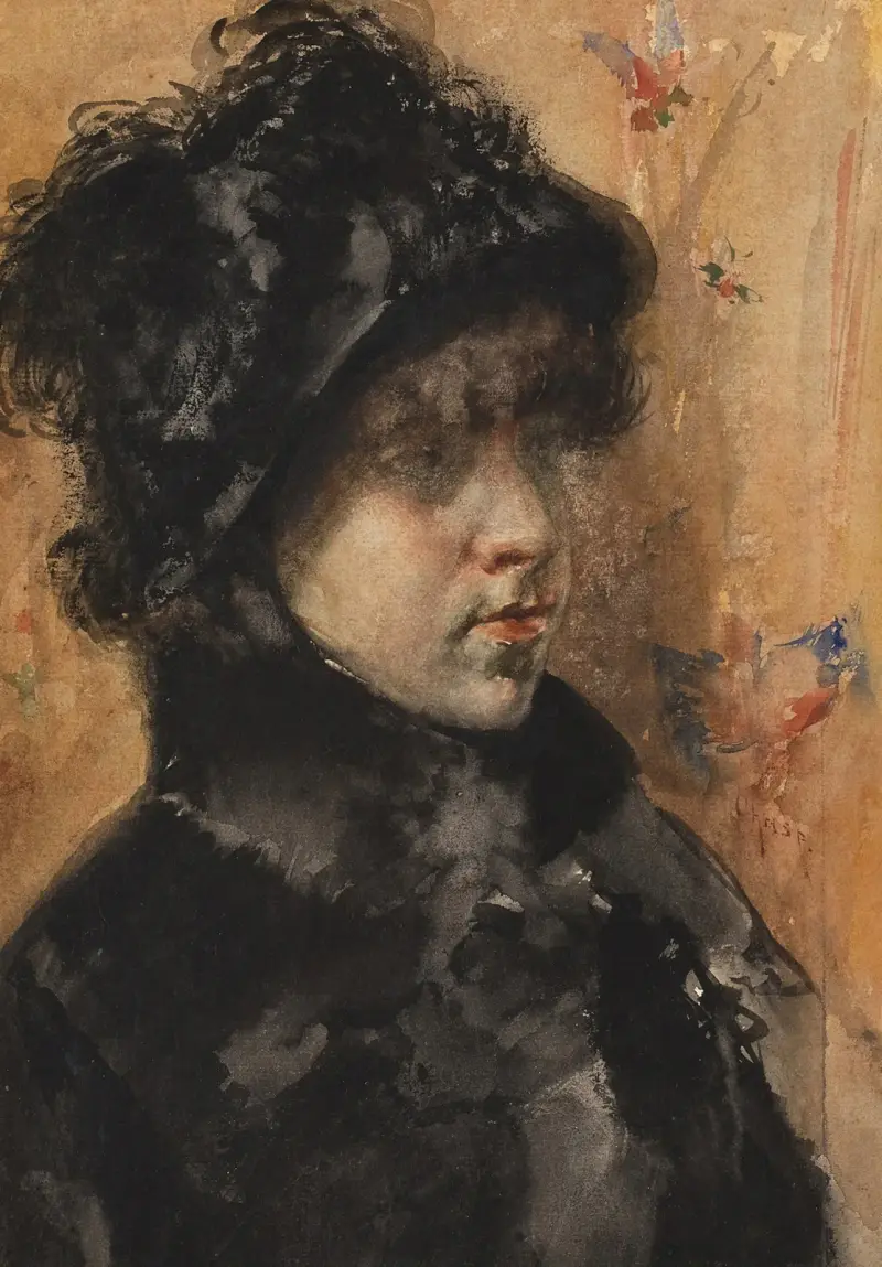 Porträtt av en ung kvinna av William Merritt Chase