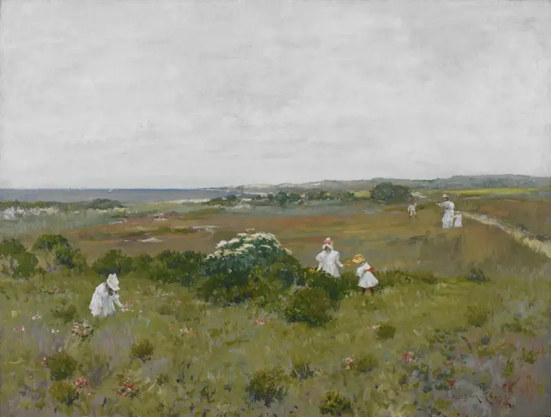 Blommor vid havet av William Merritt Chase