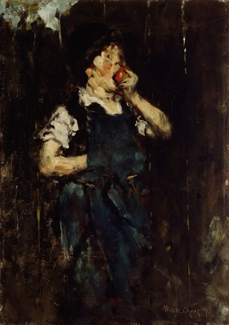 Der Lehrling (Junge mit Apfel) von William Merritt Chase