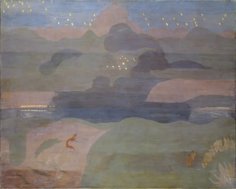 Starry Night above Lake Walen av Otto Meyer-Amden
