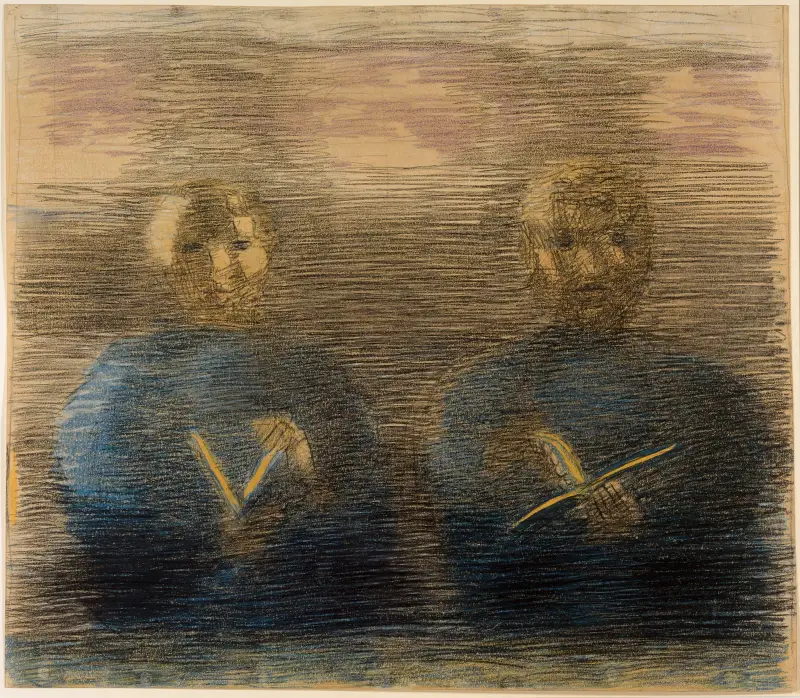 Teilstudie zu ‘Vorbereitung’ (Andacht im Esssaal), um 1928-30 av Otto Meyer-Amden